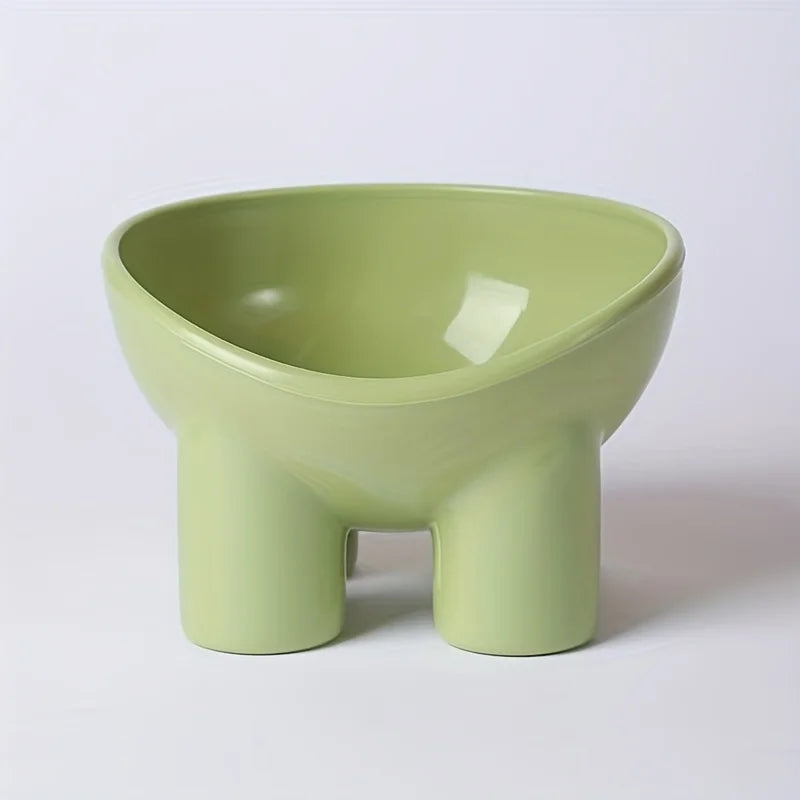 Elevated Cat Bowl with Stand - Durable Plastic Pet Food & Water Dish, Sleek Modern Neck-Friendly Feeding for Cats & Dogs