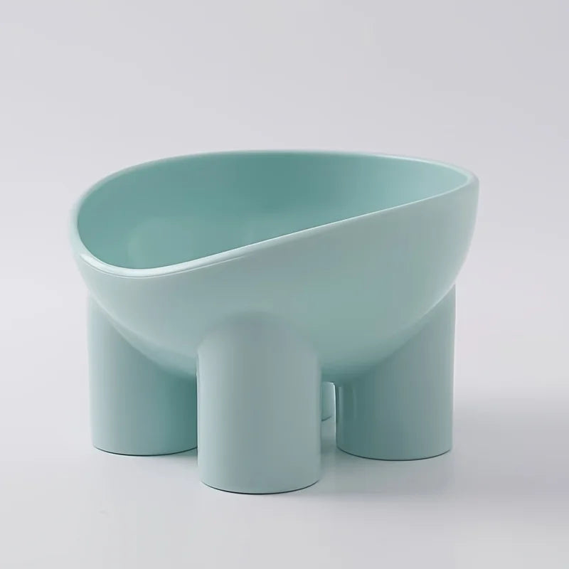 Elevated Cat Bowl with Stand - Durable Plastic Pet Food & Water Dish, Sleek Modern Neck-Friendly Feeding for Cats & Dogs
