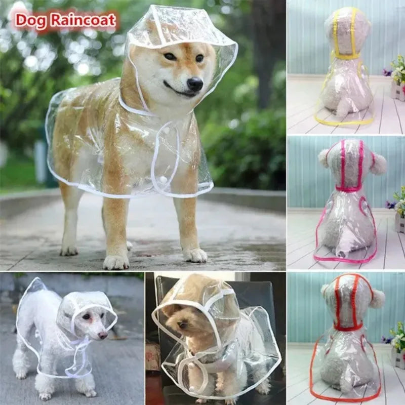1Pc Dog Raincoat Small Dog Pet Dog Raincoat Transparent Raincoat Pet Clothing Waterproof