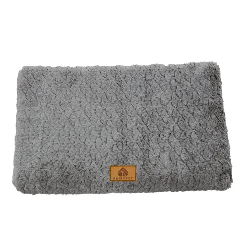3D Foam Pet Bed with Removable Washable Faux Fur Cover Orthopedic Waterproof Dog Bed for Crate Anti-Slip Bottom Dog Beds mats
