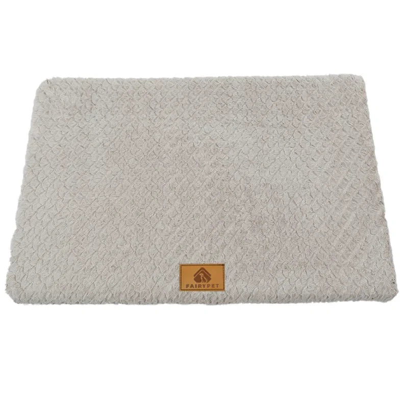 3D Foam Pet Bed with Removable Washable Faux Fur Cover Orthopedic Waterproof Dog Bed for Crate Anti-Slip Bottom Dog Beds mats