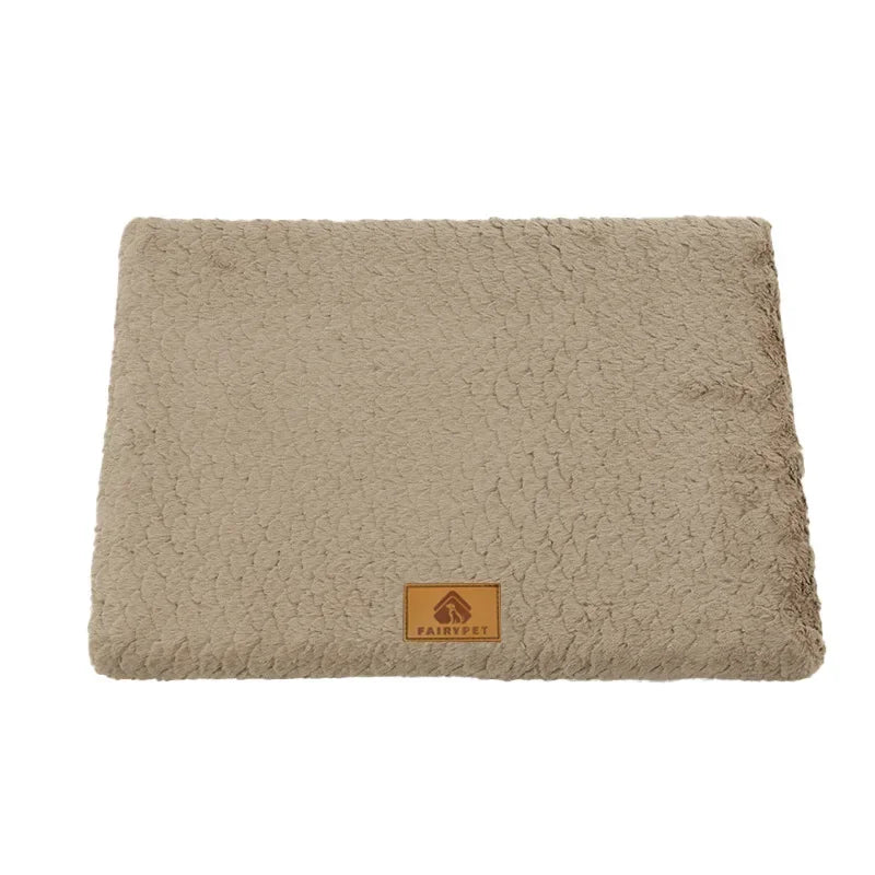 3D Foam Pet Bed with Removable Washable Faux Fur Cover Orthopedic Waterproof Dog Bed for Crate Anti-Slip Bottom Dog Beds mats