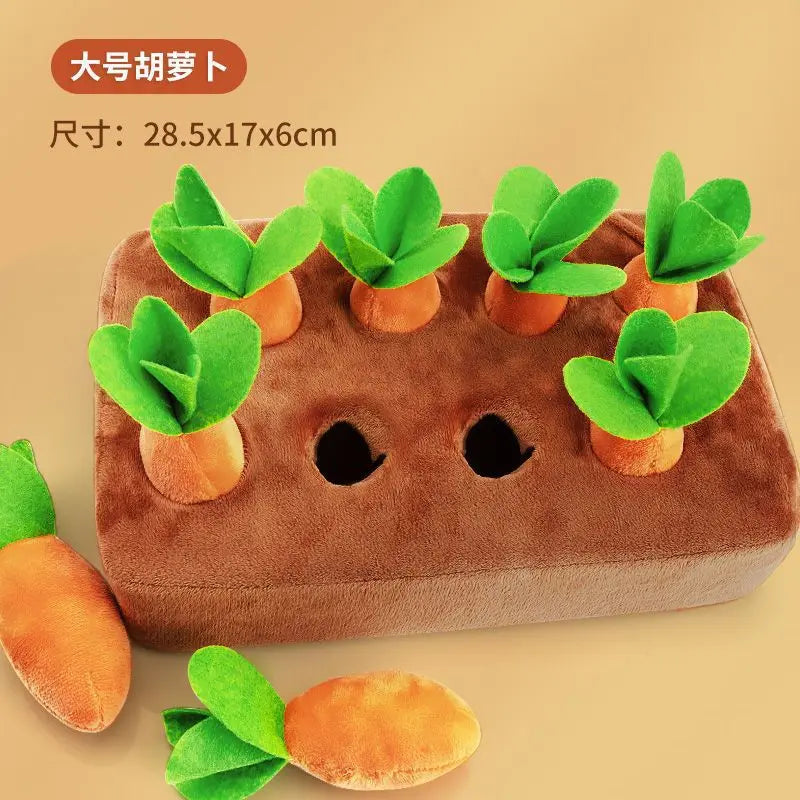 Dog Toys Snuffle Mat for Pet Plush Carrot Toy Mat Innovative Plush Vegetable Field Pull Radish Plush Carrot Dog Interactive Toys