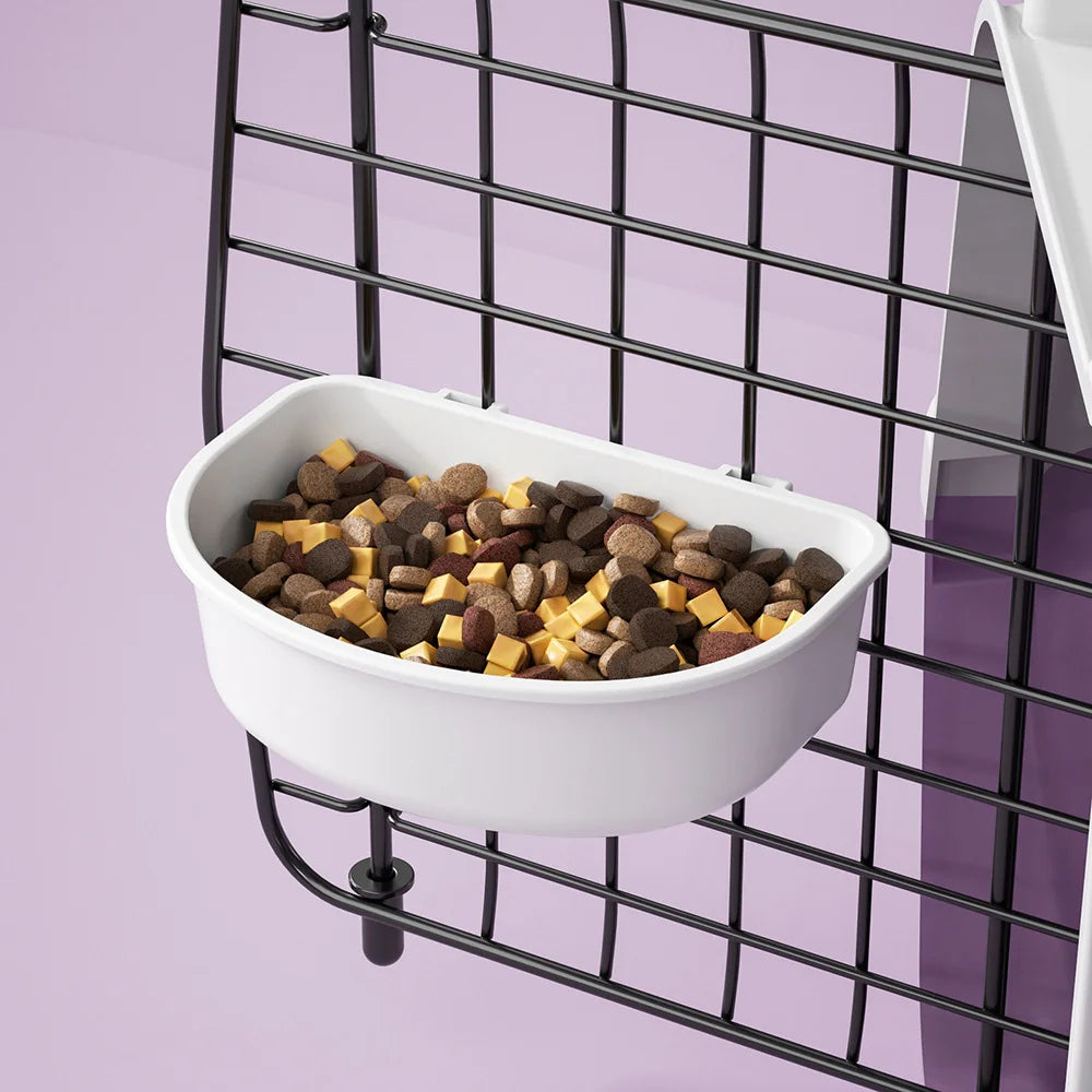 Hanging Pet Bowl for Crates/Airline Carriers: AntiSpill Feeding Bowl for Cats Dogs Birds, Suspended Pet Food Water Dish Supplies